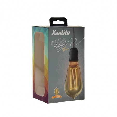 Ampoule LED déco Hologramme EDISON au verre ambré, culot E27, 4W cons., 200 lumens, lumière blanc chaud