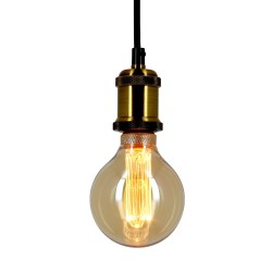 Ampoule LED déco Hologramme Globe (G95) au verre ambré, culot E27, 4W cons., 200 lumens, lumière blanc chaud