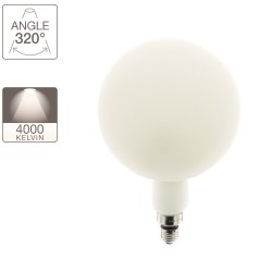 Ampoule LED déco éclairante Globe XXL Opaline au verre lacté, culot E27, 24W cons. (185W eq.), 3200 lumens, lumière blanc neutre