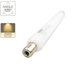 Tube LED S15, 3W .cons (28W .eq), lumière blanche chaude