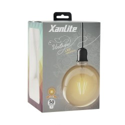 Ampoule LED déco Globe (G125) / Vintage au verre ambré, culot E27, 7W cons. (50W eq.), 638 lumens, lumière blanc chaud