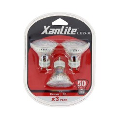 Lot x3 Ampoule spot LED, culot GU10, 5,5W cons. (50W eq.), blanc neutre (4000K)