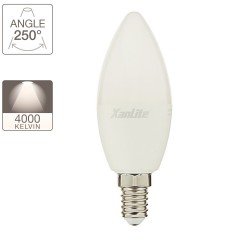 Ampoule LED flamme, culot E14, 6W cons. (40W eq.), lumière blanche neutre