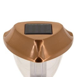 Balise LED Solaire Cuivré, x2 Modes d'Eclairage (Blanc / RVB), Spéciale Extérieur (IP44)