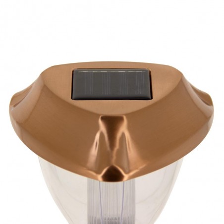 Balise LED Solaire Cuivré, x2 Modes d'Eclairage (Blanc / RVB), Spéciale Extérieur (IP44)