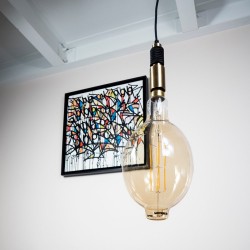 Ampoule LED Giant (BT180) / Vintage au verre ambré, dimmable, culot E27, 8W cons. (60W eq.), 800 lumens, lumière blanc chaud