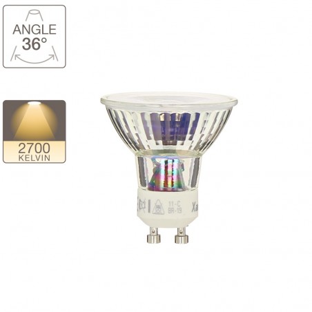 Ampoule LED 5 Watt culot GU10 - blanc chaud
