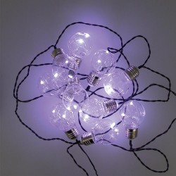 Guirlande LED Blanc Froid, x10 ampoules, 5m Extensible, Transfo Inclus