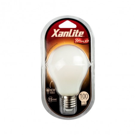 Ampoule à filament LED A65, culot E27, 11,8W cons. (100W eq.), lumière blanche chaude