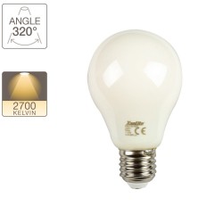 Ampoule à filament LED A65, culot E27, 11,8W cons. (100W eq.), lumière blanche chaude