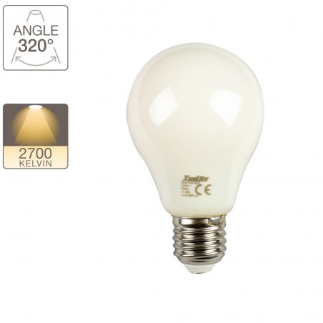 Ampoule à filament LED A65, culot E27, 11,8W cons. (100W eq.), lumière blanche chaude