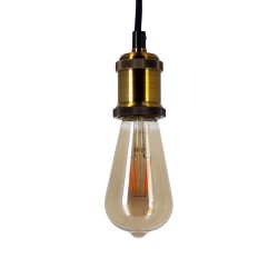 Ampoule LED (ST64) Edison / Vintage au verre fumé, culot E27, 4W cons. (23W eq.), 230 lumens, lumière blanc chaud