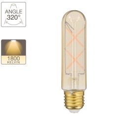 Ampoule LED (T125) Tube / Vintage au verre ambré, culot E27, 4W cons. (30W eq.), 323 lumens, lumière blanc chaud