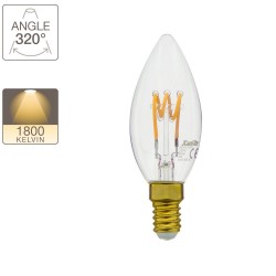 Ampoule LED Flamme / Vintage, culot E14, 4W cons. (18W eq.), 180 lumens, lumière blanc chaud