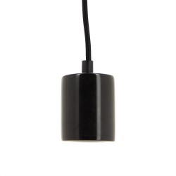 Suspension à douille en marbre noire pour ampoule à culot E27