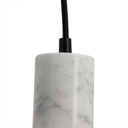 Suspension à douille en marbre blanc pour ampoule à culot E27