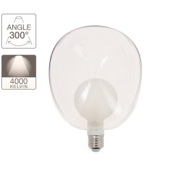 Ampoule LED déco, double verre, forme "egg", culot E27, blanc neutre, forme allongée