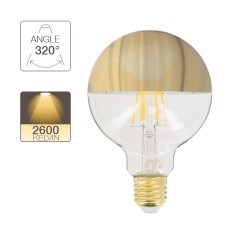 Ampoule LED G95, culot E27, 8W cons. (62W eq.), lumière blanc chaud