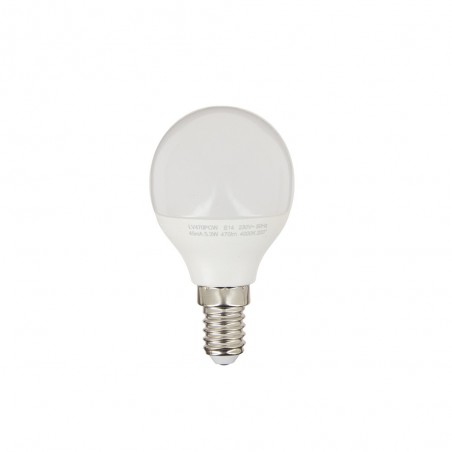 Ampoule LED (P45), culot E14, conso. 5,3W (eq. 40W), 470 lumens, blanc neutre