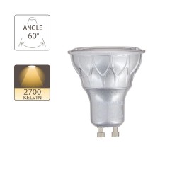 Ampoule LED (Spot), culot GU10, conso. 7,2W (eq. 50W), 345 lumens, blanc chaud