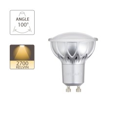 Ampoule LED (Spot), culot GU10, conso. 4,2W (eq. 25W), 280 lumens, blanc chaud