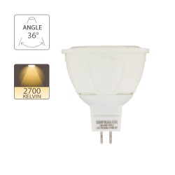 Ampoule LED (Spot), culot GU5,3, conso. 7W (eq. 50W), 620 lumens, blanc chaud