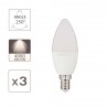 Pack de 3 Ampoules LED (Flamme), culot E14, conso. 6W (eq. 40W), 470 lumens, blanc neutre