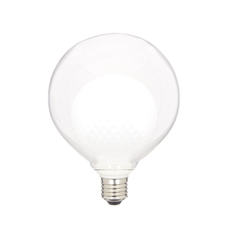 Ampoule Déco LED, Double verre Blanc, G125, culot E27, 3W cons. 2700K Blanc Chaud