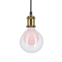 Ampoule Déco LED, Double verre Rose, G125, culot E27, 4W cons. 2700K Blanc Chaud