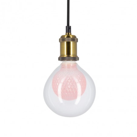 Ampoule Déco LED, Double verre Rose, G125, culot E27, 4W cons. 2700K Blanc Chaud