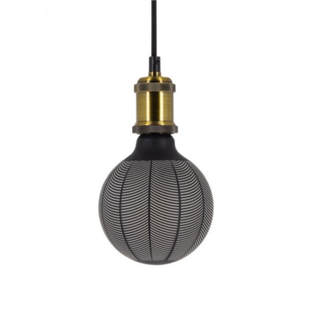 Ampoule Déco LED Filament, Aspect Aiguilles de pin Noir, G125, culot E27, 4W cons. 2700K Blanc Chaud