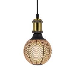 Ampoule Déco LED Filament, Aspect Aiguilles de pin Noir, G125, culot E27, 4W cons. 2700K Blanc Chaud