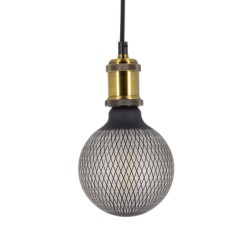 Ampoule Déco LED Filament, Aspect Filet Noir, G125, culot E27, 4W cons. 2700K Blanc Chaud