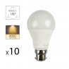 Lot de 10 Ampoules LED A60, culot B22, 10W cons. (60W eq.), lumière Blanc Neutre