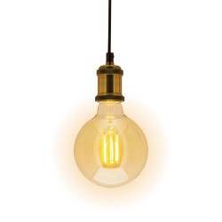 Ampoule LED connectée KOZii, éclairage multi-blancs, Filament E27 G125 au verre ambré, 5,5W cons. Variation de luminosité
