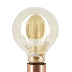 Ampoule LED déco Hologramme Globe (G95) au verre ambré, culot E27, 4W cons., 200 lumens, lumière blanc chaud