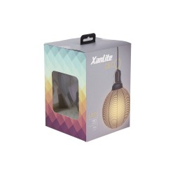 Ampoule Déco LED Filament, Aspect Aiguilles de pin Noir, G125, culot E27, 4W cons. 2700K Blanc Chaud