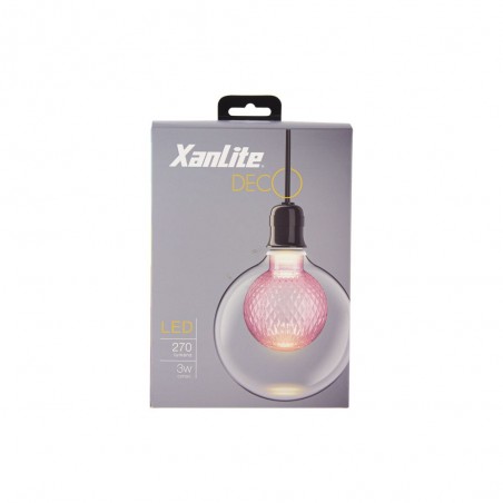 Ampoule Déco LED, Double verre Rose, G125, culot E27, 4W cons. 2700K Blanc Chaud