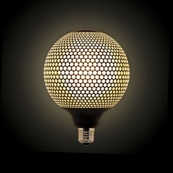 Ampoule Déco LED Filament, Aspect Point Noir, G125, culot E27, 4W cons. 2700K Blanc Chaud