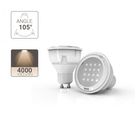 Ampoule LED spot, culot GU10, 3,6W cons. (280 lumens), lumière blanc neutre