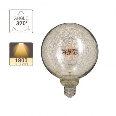 Ampoule LED G125, culot E27, 4W cons. (24W eq.), lumière blanc chaud