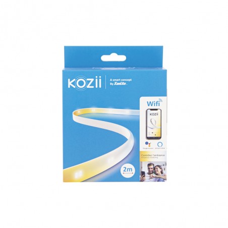 Ruban LED connecté KOZii, 2m, multi-blancs, Variation de température de lumière et d'intensité
