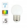 Lot de 5 Ampoules LED, Culot E27, RVB, Spécial Extérieur