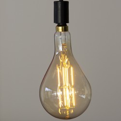 Ampoule LED déco Goutte Giant (XXL) au verre ambré, culot E27, 8W cons. (60W eq.), 800 lumens, lumière blanc chaud