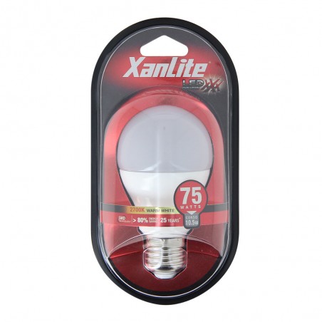 Ampoule LED A60, culot E27, 11W cons. (75W eq.), lumière blanc chaud