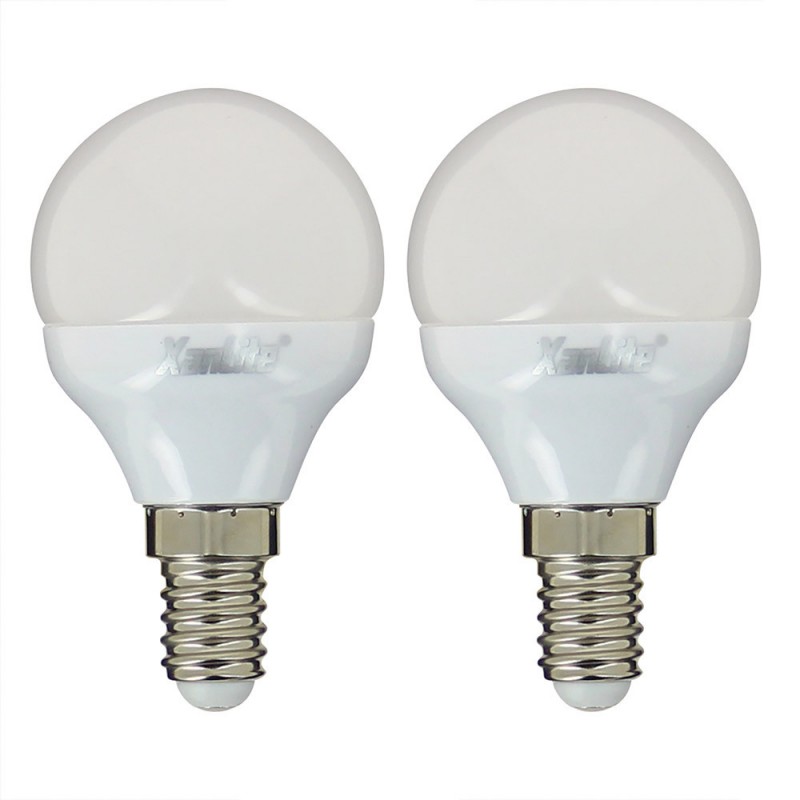 Pack de 2 ampoules LED P45 - culot E14 - classique