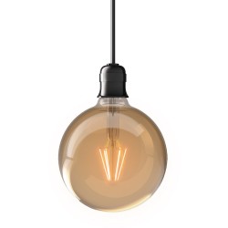 Ampoule LED Globe (G125) / Vintage au verre ambré, culot E27, 3,8W cons. (30W eq.), 350 lumens, lumière blanc chaud