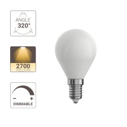 Ampoule LED dimmable P45 opaque Filament, E14 470 LM 2700 K