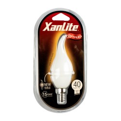 Ampoule à filament LED flamme coup de vent, culot E14, 4W cons. (40W eq.), lumière blanche chaud