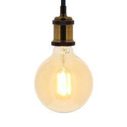 Ampoule LED déco Globe (G125) / Vintage au verre ambré, culot E27, 7W cons. (50W eq.), 638 lumens, lumière blanc chaud